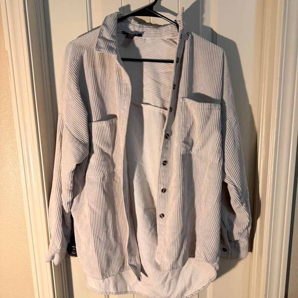 Women's White and Cream Shirt